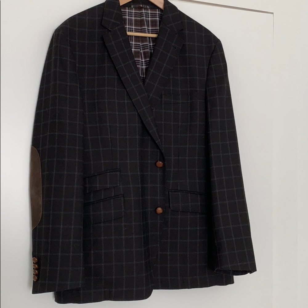 Kroon unlined blazer with suede elbow patches